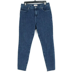 Ted Baker Jeans Womens 30 Waist Midrise Skinny Raw Hem Blue Stretch Denim Magolo